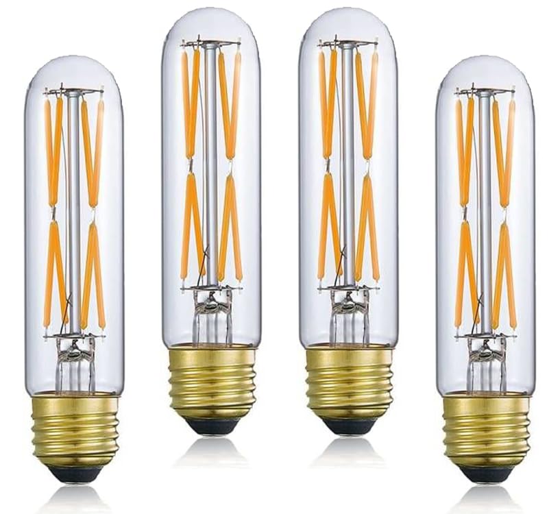 T10 LED Tubular Bulbs 8W Dimmable Warm White 2700K LED Edison Light Bulbs 80 Watt Equivalent Tube Vintage