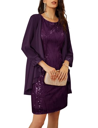 GRACE KARIN Women Wedding Guest Dresses Sequin Mother of the