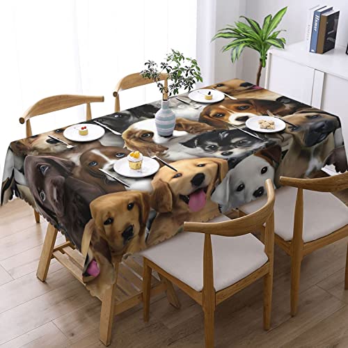 Nappe anti-tache et plis rectangulaire chiens mignons 137x183