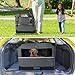 VOUNOT Hundebox faltbar, Transportbox Katze Hunde, Hundetasche, Oxford-Gewebe, Netzstoff, Atmungsaktiv, Transportabel, Metallrahmen, mit Griffen, Taschen, 82x60x60cm XL, Grau