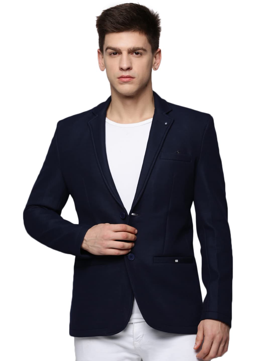 showoffff Men Solid Front-Open Casual Blazer | Notched Lapel Full Sleeves Cotton Blazer for Mens | Slim Fit Regular Length Blazer for Men's-picture-49