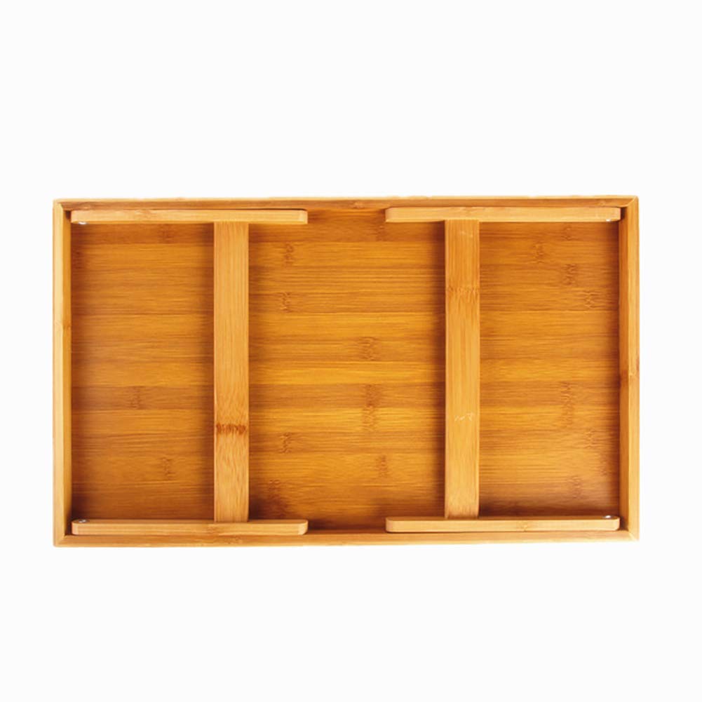 MODEZVOUS - Plateau Pliant en Bambou, Pliable Table de lit Plateau de Service Petit Déjeuner Snacks Genoux Table Table de Genou Poignées Facile à Nettoyer, Bambou