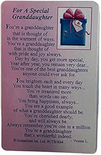 for A Special Granddaughter. Sentimental Keepsake Wallet/Purse Card