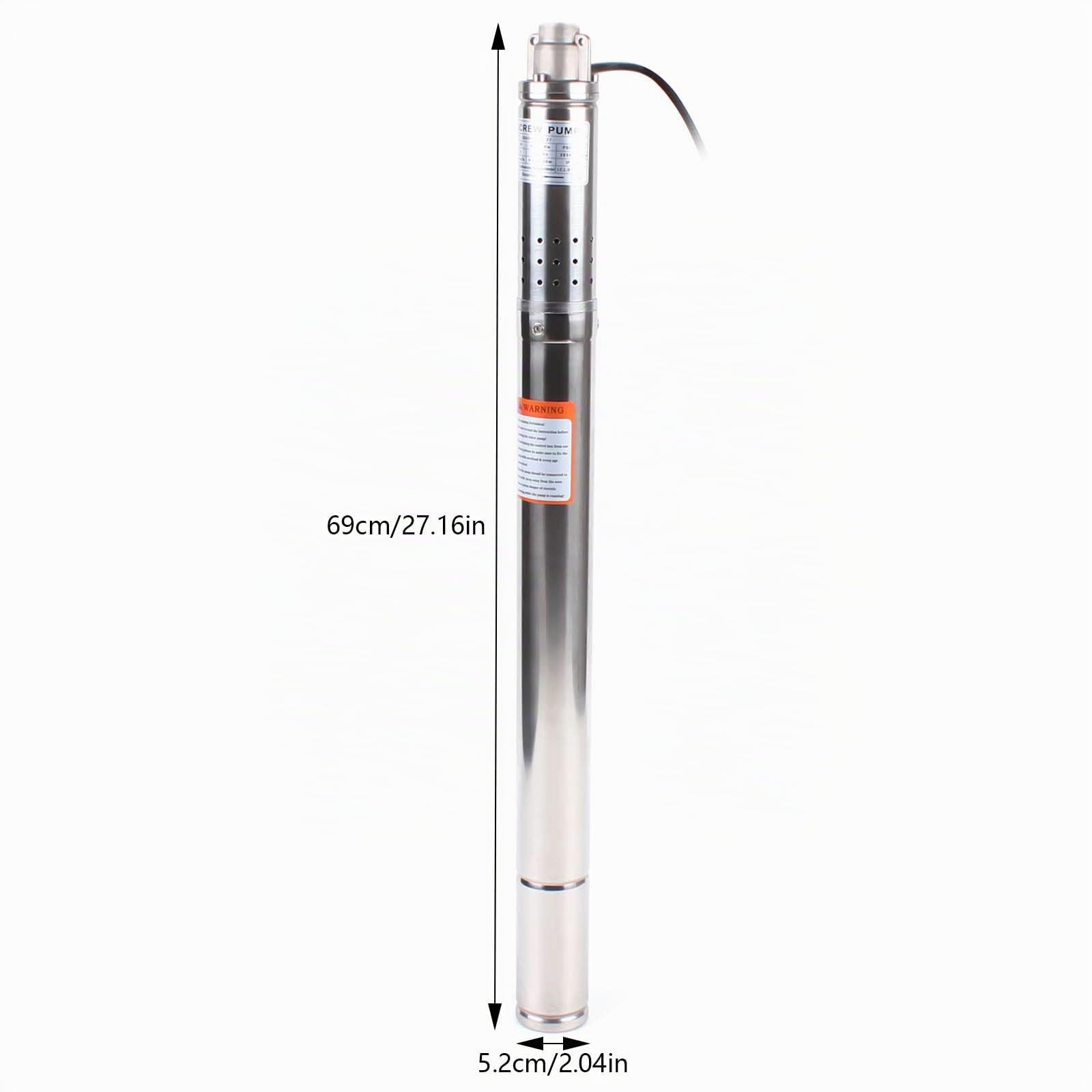 2 Zoll Tiefbrunnenpumpe Tauchpumpe Edestahl Pumpe Edelstahl Rohrpumpe Wasserpumpe Brunnenpumpe SandverträGlich Gartenpumpe Tauch Iefbrunnenpumpe Aus Schraubenpumpe Tauchpumpen Zisterne Tiefenpumpe