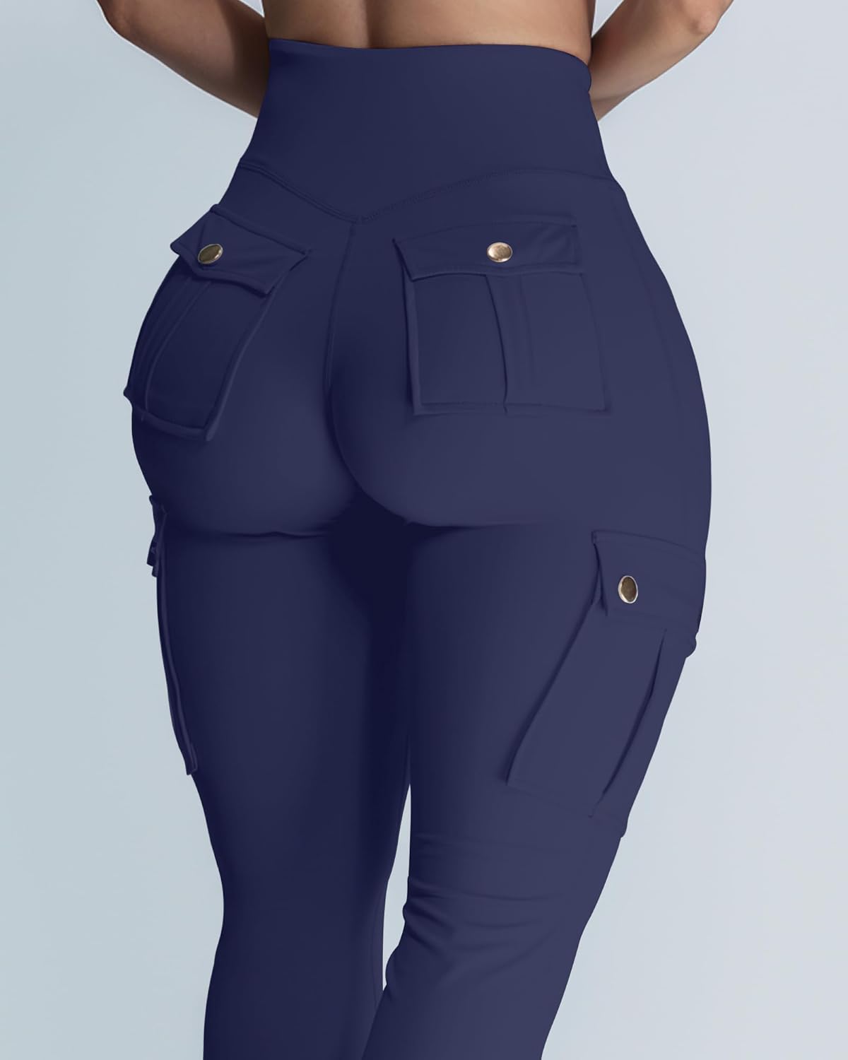 Wavar Women Flare Leggings with Pockets Butt Lifting Cargo Leggings High Waisted Gym Yoga Pants Workout Tummy Control - Image 7