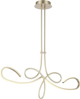 GEORGE KOVACS P5435-697-L Astor LED Island Chandelier, 1-Light, 25 Total Watts, 19.5-in H x 38-in W, Soft Gold