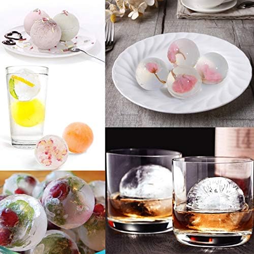 Sunerly Tray-Easy to Remove-8 Giant Cube Silicone Moulds-Durable Ice Ball Maker for Kids with Candy Pudding Jelly Milk Juice Chocolate Mold or Cocktails Whiskey Particles