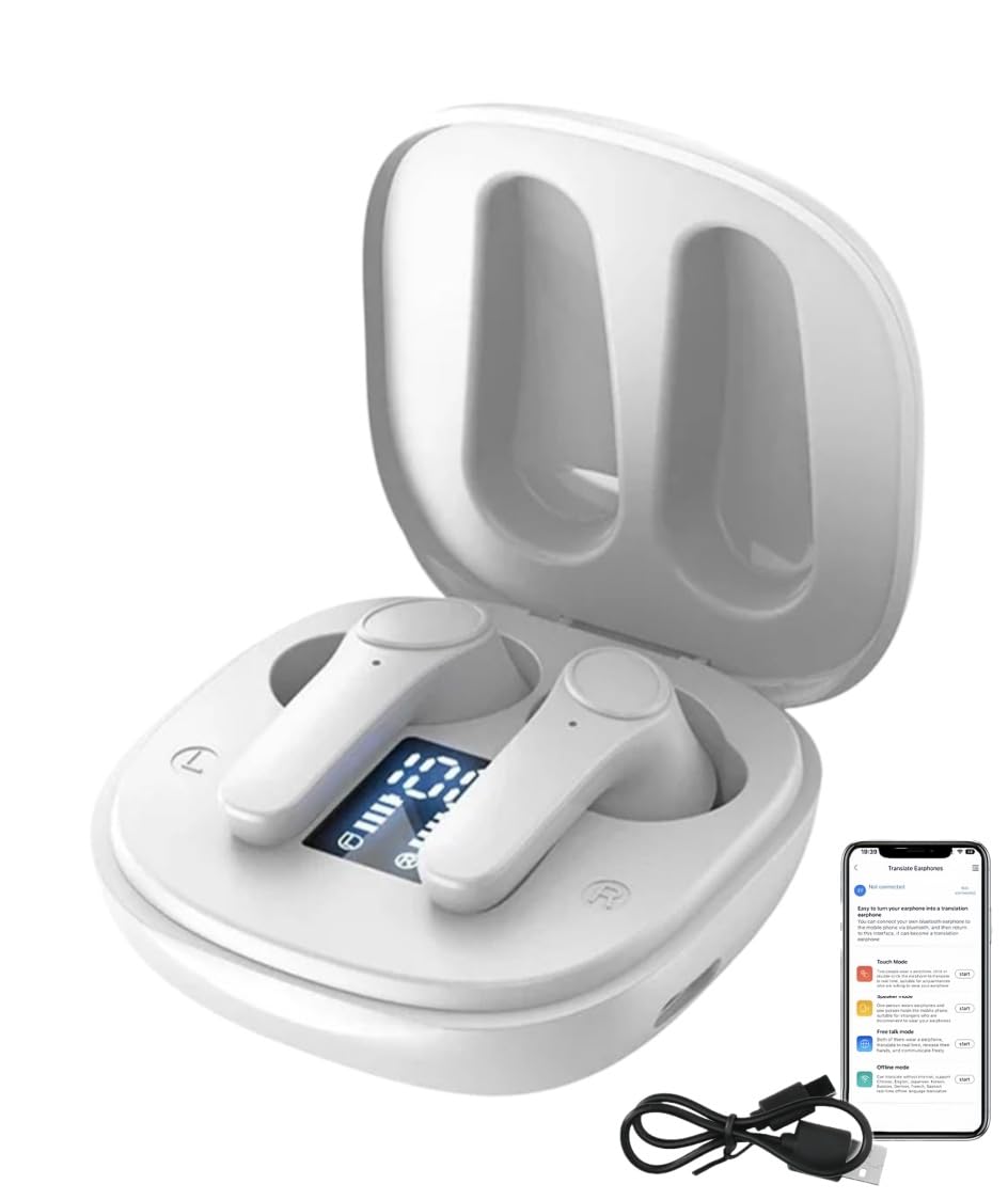 norevo auricolari traduttore istantaneo, cuffie bluetooth touch (Bianco)