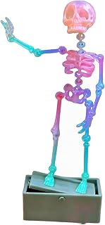 Glow Aquarium Skeleton Decoration, Dancing Skeleton Fish Tank Ornament with Air Bubble Movement Effect, Fluorescent Underwater Decor for Freshwater and Saltwater Aquariums