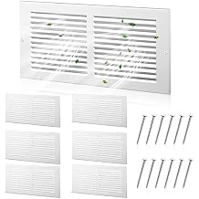 Pelopy 6 Pack 14x6 Inch Return Air Grille Vent Covers for Wall and Ceiling, Heavy Duty Steel HVAC Duct Cover Replacement with 12 Screws, White Decorative Louver Register for Home
