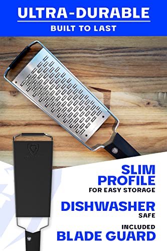 Dalstrong Professional Wide Cheese Grater - Ribbon - #304 Stainless Steel Blade - G10 Handle Kitchen Shredder - W/Blade Cover - Medium/Soft Cheese, Chocolate, Citrus, Root Vegetables - Nsf Certified #TOP3