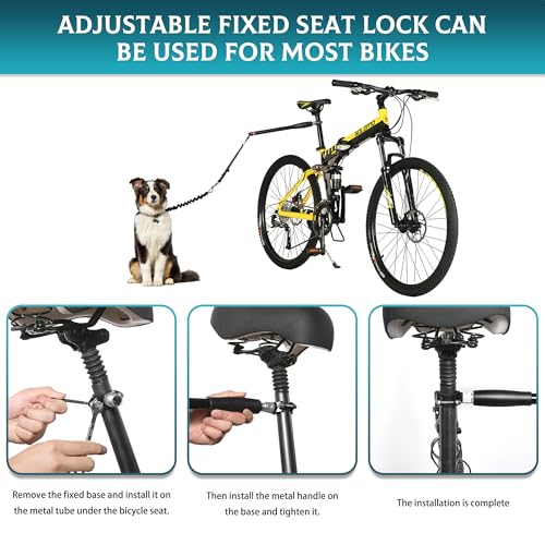 wefaner Hundefahrrad-Übungsleine Hände frei Fahrrad-Hundeleine, Fahrrad Führleine für Hunde Robust und Wetterfest