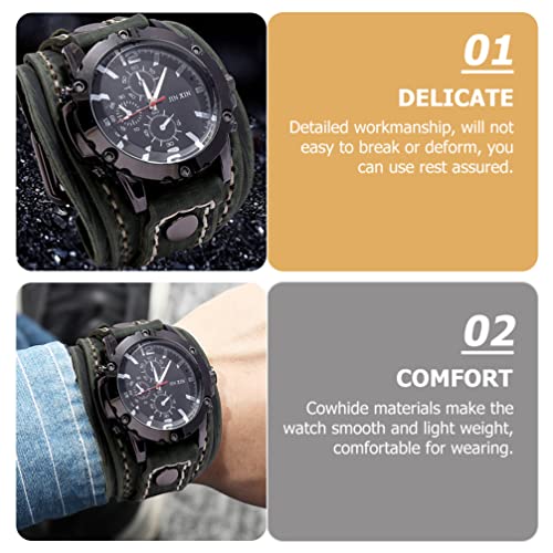 POPETPOP Horloge Ketting Heren Polshorloges Horlogekasten Voor Heren Badge Horloge Heren Horloges Heren Chronograaf Horloge Lederen Band Pols Horloge Verpleegkundige Nummer Koeienhuid Geval - Afbeelding 7