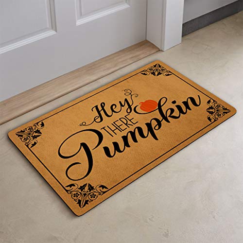 Thanksgiving Door Mat Hey There Pumpkin Doormat Welcome Mat For Front Door Mat Outdoor Cute Fall Doormat Fall Décor Funny Indoor Door Mats 23.6"(W) X 15.7"(L) #TOP1