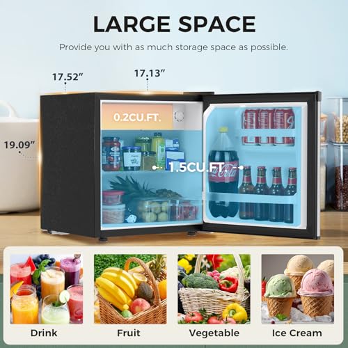 Image of Antarctic Star Compact Refrigerator Mini Fridge with Freezer, Single Reversible Door, Dorm Fridge, Wire Shelf, Defrost Button, for Bedroom, Office, kitchen, 1.7 Cu. Ft, Steel