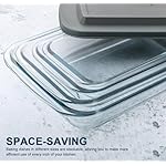 8-Piece Deep Glass Baking Dish Set with Plastic lids,Rectangular Glass Bakeware Set with Lids, Baking Pans for Lasagna, Leftovers, Cooking, Kitchen, Freezer-to-Oven and Dishwasher, Gray - Image 3