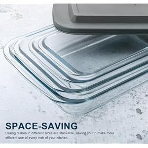 8 piece deep glass baking dish set with plastic lidsrectangular glass bakeware set with lids baking pans for lasagna leftovers cooking kitchen freezer to oven and dishwasher gray  urban country home decor
