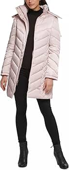 Amazon.com: Kenneth Cole Women's 17QMP124 Quilted Chevron Puffer