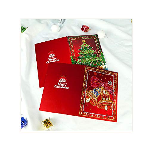 Zwbfu 8pcs 5D DIY Diamond Painting Cartões de Natal Halloween Natal Cartões de aniversário com envel
