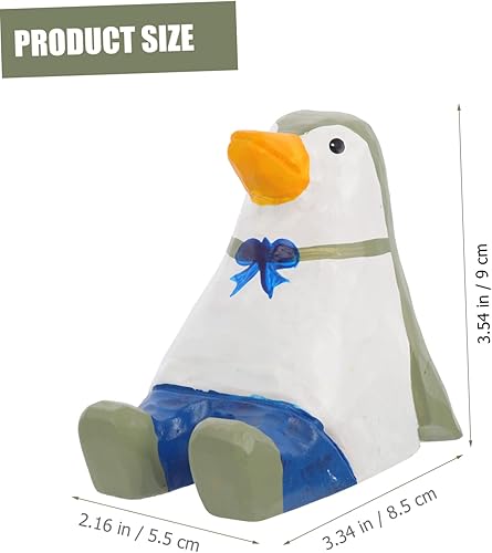 Miniatura 5 de Elegante soporte de madera para teléfono celular, diseño de pingüino, para mejorar la decoración de tu oficina y hogar