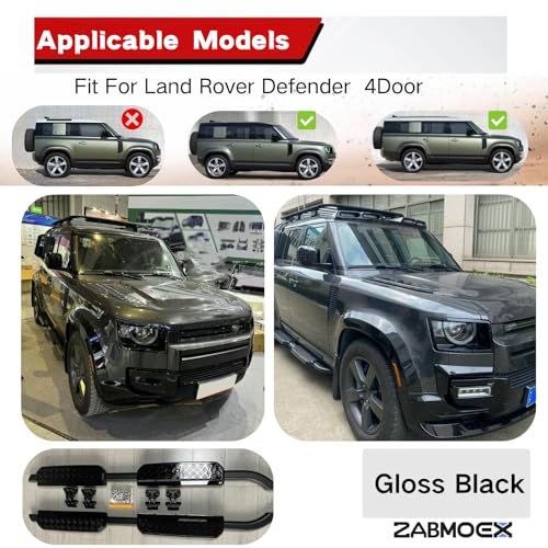 Estribos laterales aluminio negro para Defender 110 miniatura 3