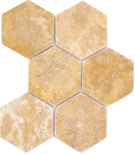 Piastrelle di mosaico in pietra naturale travertino giallo dorato opaco parete pavimento cucina bagno doccia MOS42-HX151