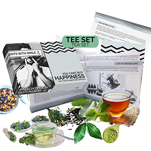 [ Boxiland ] Tee Probierset Tees aus aller Welt Geschenkbox | 10x25g Tee Weltreise Geschenkidee Geschenkset für Frauen Männer | Tee Box Geschenk Geburtstag romantisches Valentinstagsgeschenk Cover