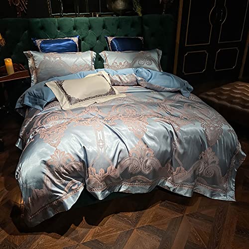 Housse de couette en satin kxtmm parure lit King damassé cosy