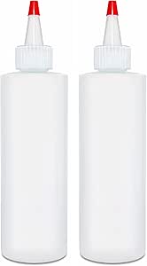 Quetschflaschen für Gewürze, 237 ml, leere Spritzflasche mit roter Kappe, auslaufsicher, ideal für Ketchup, Senf, Sirup, Saucen, Dressing, Öl, perfekt für Küche und Restaurant, 2 Stück