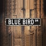 Blue Bird DR Animal Street Sign Personalized Your Text Decorative Wall Street Sign Blue Bird Lover S