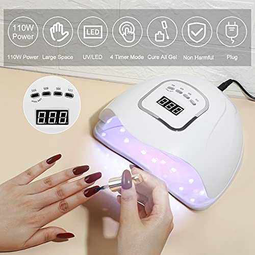 COSCELIA 5 * 15 ML UV Nail gel Set mit 110W UV/LED Nagellampe Set UV Gel Nail Polish Glitzer DIY Nagellack Nagel Kit – Bild 5
