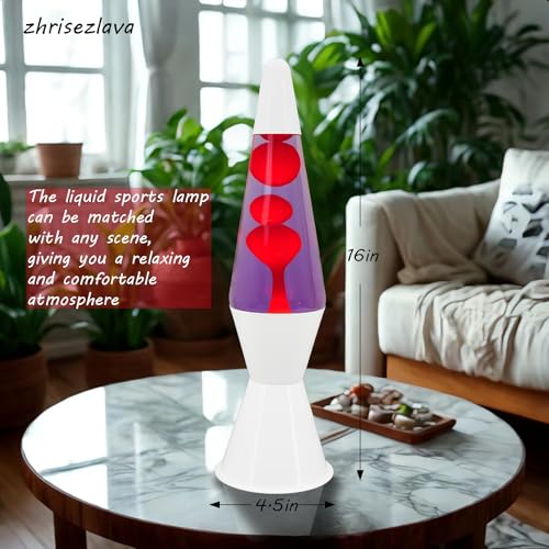 Image of Liquid Motion Lamps, Purple Liquid with red Wax Magma lamp for Adults, Night Light Home Decor for Bedroom Decor Adults Girls Boys Gifts Offices Camps