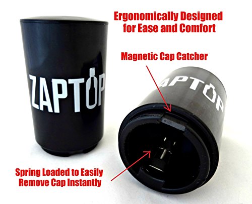 Zaptop Beer Bottle Opener Magnetic Bottle Opener With Cap Catcher - Automatic Bottle Cap Opener - Pop Top Push Down Beer Opener - No Bend Or Damage To Caps - Opens Bottles Instantly - Pink #TOP4
