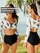 Women's Fashion Printed Swim Rashguard Set UPF 50+ Sun Protection Swimsuit Two Piece Long Sleeve Bathing Suit with with Swim Bottom Color G Large
