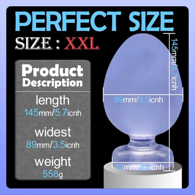 Anal Butt Plug 6 Sizes Large Beads Anal Plug Huge Butt Plug Anus Dilator Anal Expansion Masturbator Aldult Toys(A032-XL)