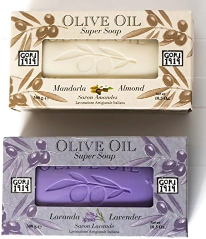 Savon Beauty Soap Bundle: (1) 10.5oz Lavender Bar, (1) 10.5oz Almond Bar