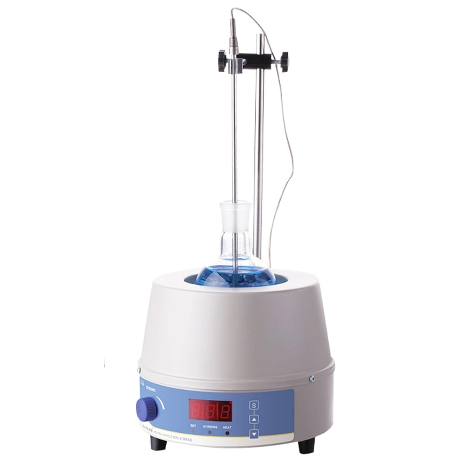 Manto eléctrico de calefacción de laboratorio de 1000 ml, agitador magnético con pantalla digital, velocidad ajustable de 100-2400 W, 100-2400 R/min, temperatura máxima de 300 °C, para uso en
