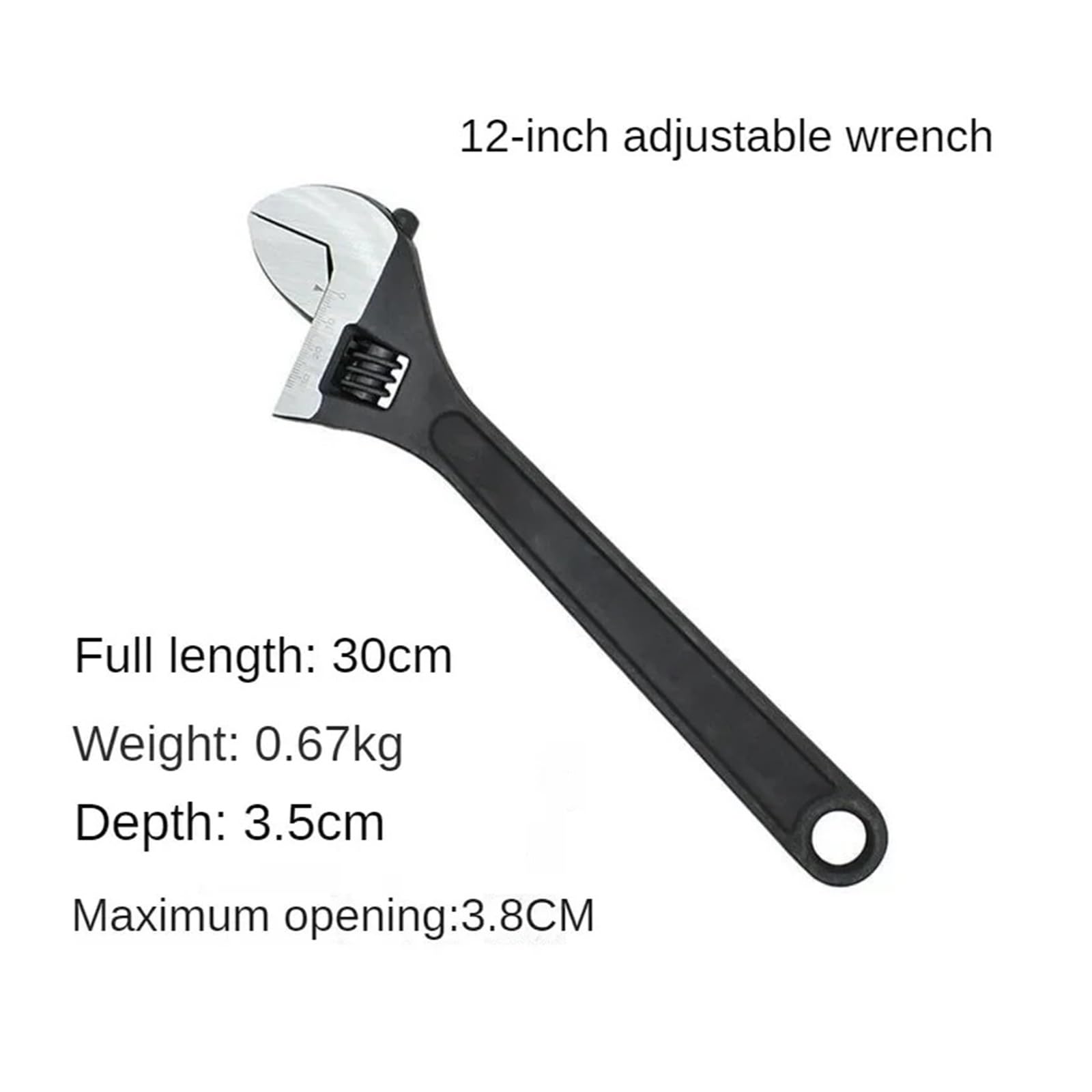 Klucz nastawny 15.2 cm/20.3 cm/25.4 cm/30.5 cm/30.5 cm/30.5 cm, uniwersalny klucz nastawny, narzędzie do konserwacji i naprawy samochodu, klucz przesuwny (30 cm)