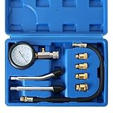 ATPEAM コンプレッションゲージ シリンダー圧力計 バキュームゲージ付き 0-300PSI エンジン圧力測定ツールセット 自動車 バイク用 (青色)