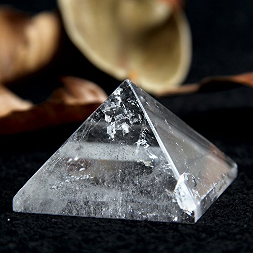 Hongjintian Natural Crystals Clear Quartz Crystal Pyramid Approx. W2.20Inches For Reiki Healing #TOP5
