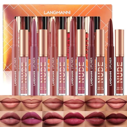 Image of 12Pcs Lip Makeup Set, 6 Lip Liners + 6 Matte Lipsticks, Rich ColorA | Includes 6 smooth lip liners and 6 creamy matte lipsticks in rich shades for long-lasting daily or party makeup.