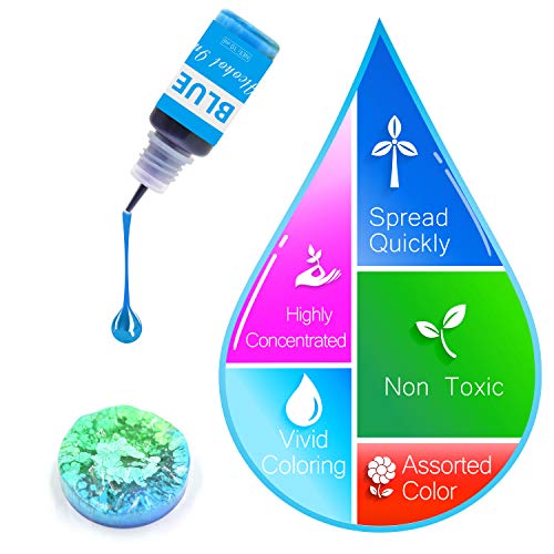 Alcohol Ink Set - 12 Farben x 10ml Alkohol Tinte zur Epoxidharz, Malerei, Harz Kunst, Petrischalen Herstellung - Konzentrierter Harztinte Alkoholtinte Farbe für Untersetzer, Becher Herstellung, Malen