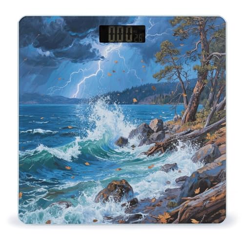 Báscula Digital de Baño Blue Lake Tahoe con Pantalla LED