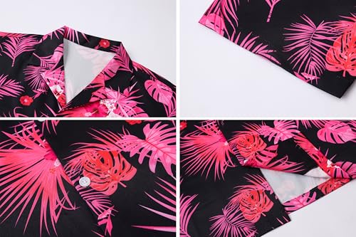 Image of SANGTREE Girls & Women's Hawaiian Shirts Button Down Short Sleeve Floral Tropical Shirt Beach Vacation Blouse Tops