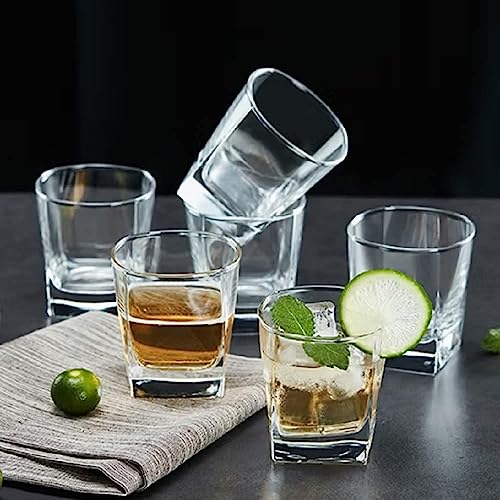 Image of WRINGO 230ml Italian Premium Juice Glasses and Transparent Water Glass Medium Size Tumbler Glasses for Drinking Water and Cocktails, Diamond Design Glass Water Glass Set of 6 (Opera A, Set of 6)