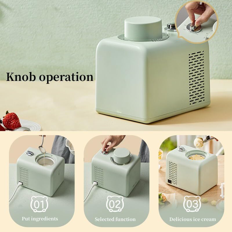 WolFum Softeis Maschine Halbautomatische 500ML Haushalts Eis, Der Maschine Obst Dessert Joghurt Kegel Eismaschine – Bild 4