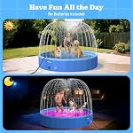 Pawtners 79" Foldable Dog Pool with Sprinkler & RGB LED Light, Collapsible Hard Plastic Swimming Pool for Small Large Dogs Cats and Kids, Portable Pet Bathing Tub Wading Pool for Backyard Camping Blue - Image 4