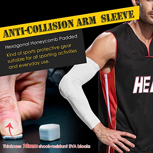 Rga Elbow Pads,Basketball Shooter Sleeves,Basketball Elbow Arm Guard Sleeve Padded Compression Protection Elbow Arm Sleeve (White, M) #TOP1