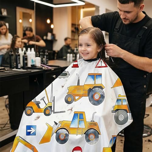 SPOKKI 7-teiliges Friseur Set Kinder, Friseurumhang Kinder mit Verstellbarem Schnappverschluss, beinhaltet Haarbürste, Haarsweeper und Friseurklammern für Haarschneiden Zuhause und DIY Erlebnis