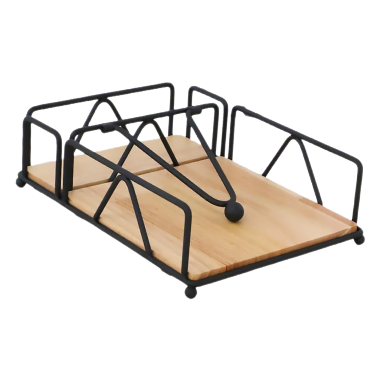 Sosoport Portatovaglioli in Ferro e Legno Rustico per Tavolo da Cena, Resistente senza Sbavature, Design Unico per Decorazioni Eleganti della Tavola